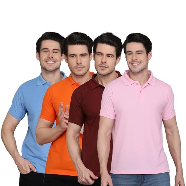 Combo Pack Of 4 - Men's Polo Neck T-Shirts