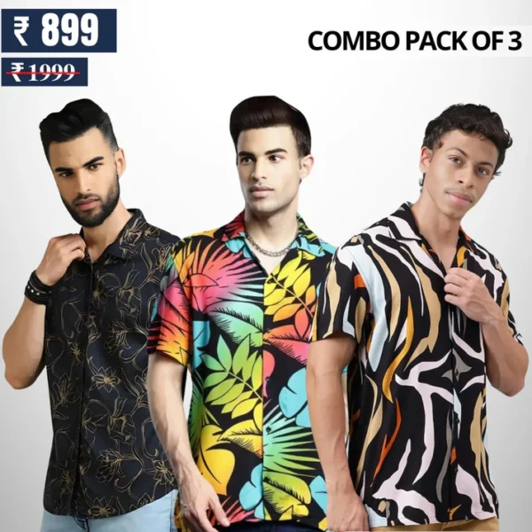 Premium Cotton Shirts Pack Of 3 | Half Sleeves