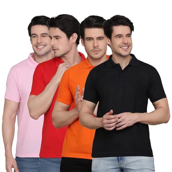 Combo Pack Of 4 - Men's Polo Neck T-Shirts