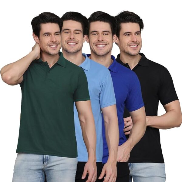 Combo Pack Of 4 - Men's Polo Neck T-Shirts