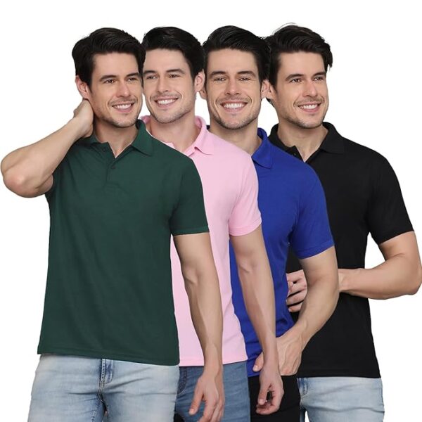 Combo Pack Of 4 - Men's Polo Neck T-Shirts