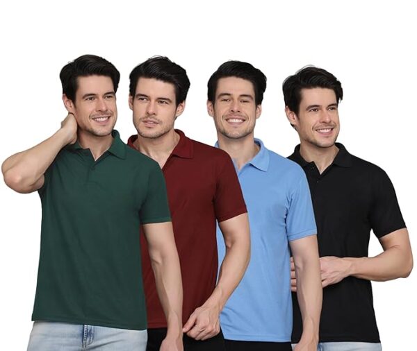Combo Pack Of 4 - Men's Polo Neck T-Shirts